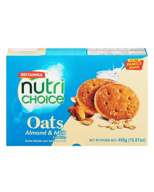 Britannia Nutri Choice Oats Almond Milk Cookies Discount